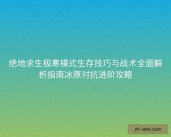 绝地求生极寒模式生存技巧与战术全面解析指南冰原对抗进阶攻略